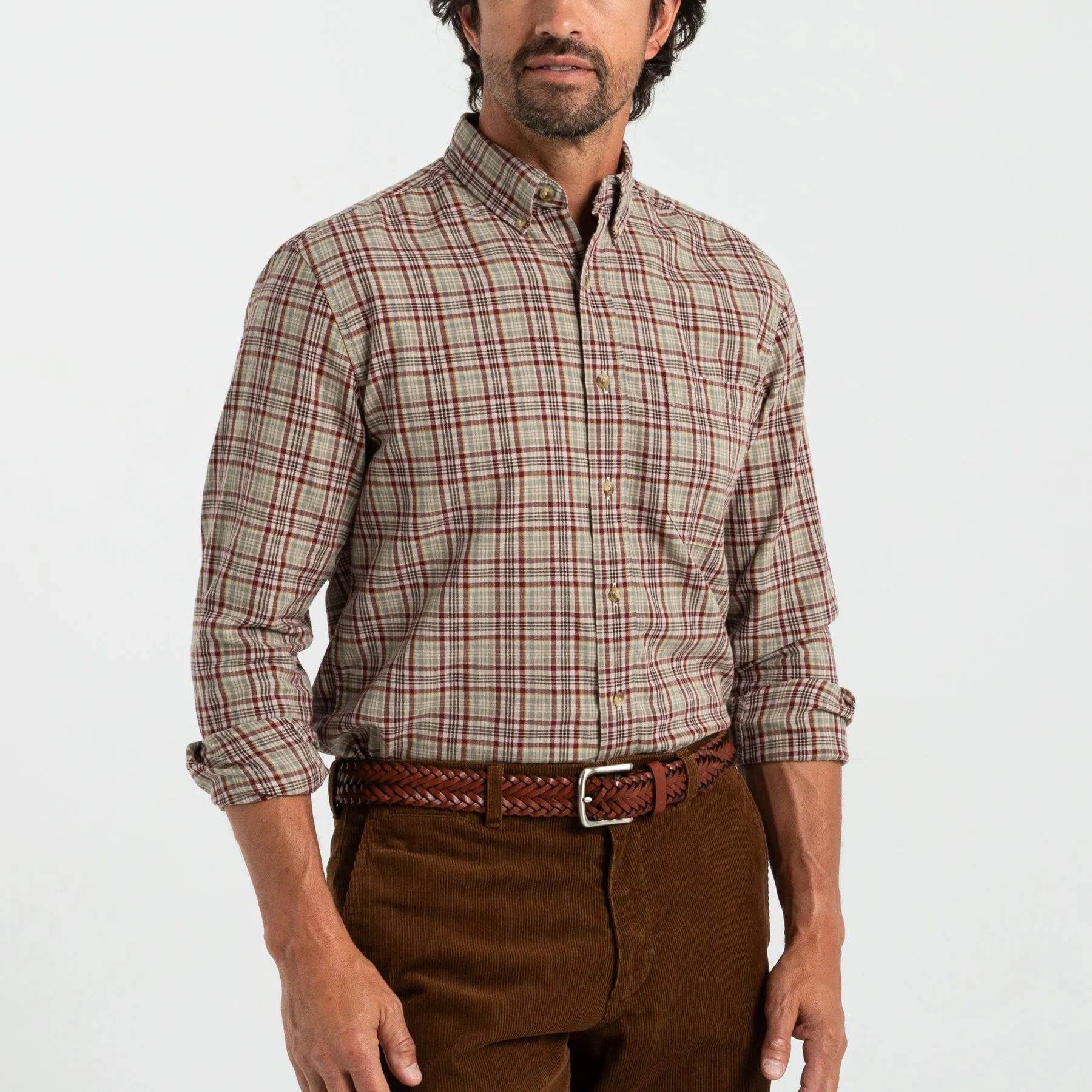 Westfall Plaid Cotton/Wool Twill Sport Shirt