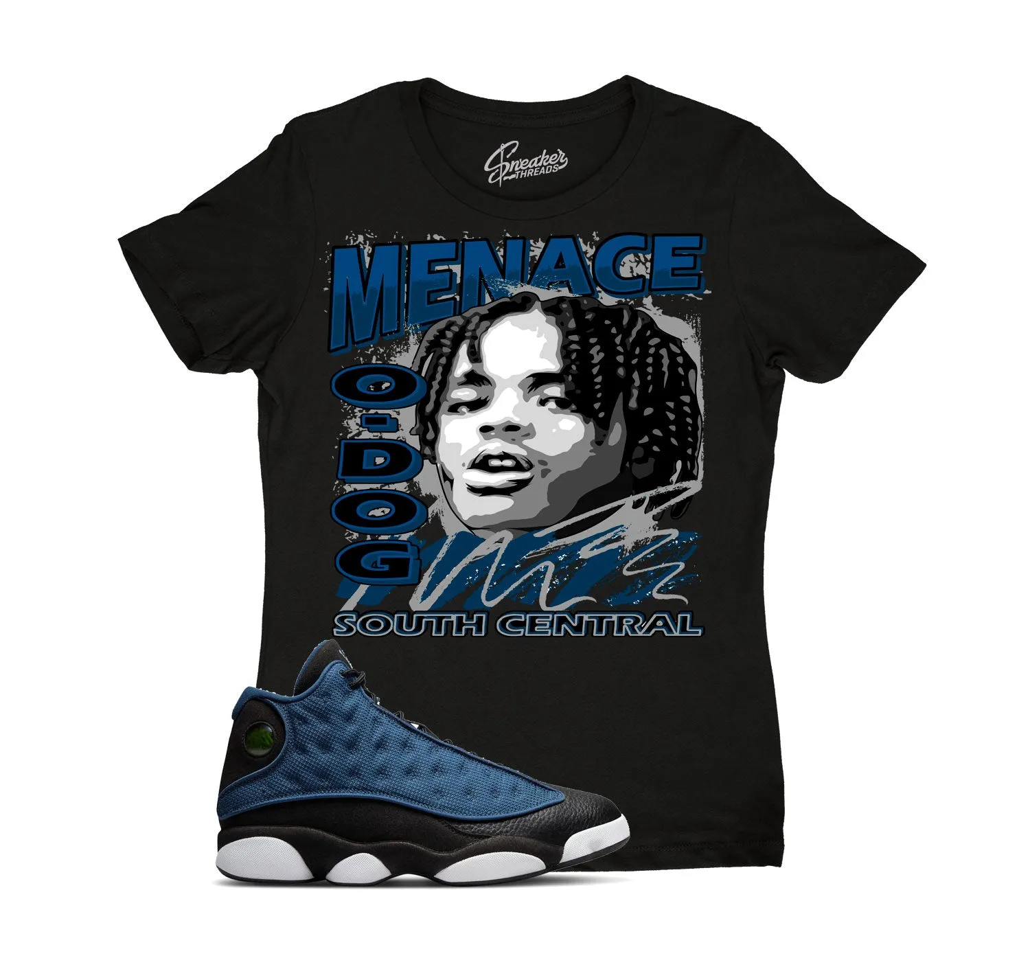 Womens Brave Blue 13 Shirt - Nineties - Black