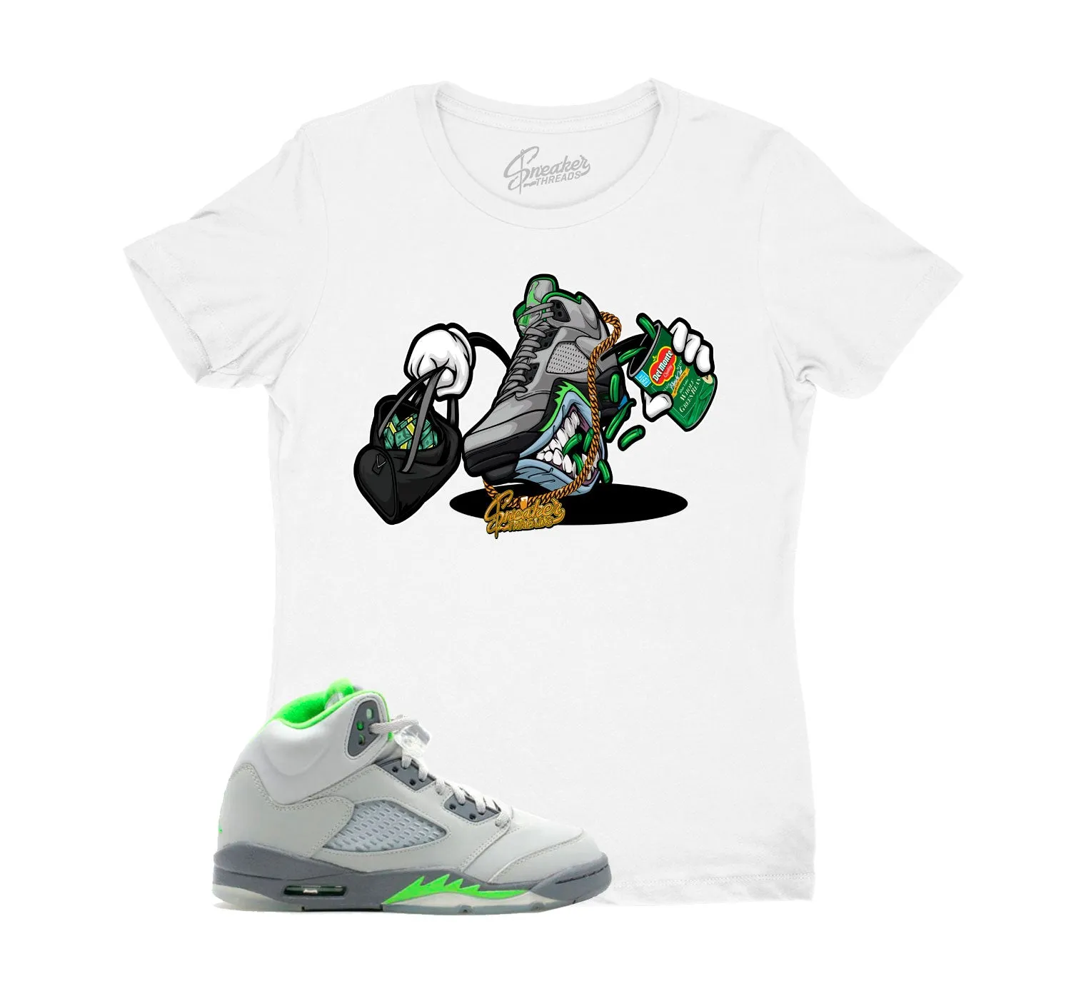 Womens Green Bean 5 Shirt - Fly Kicks - White