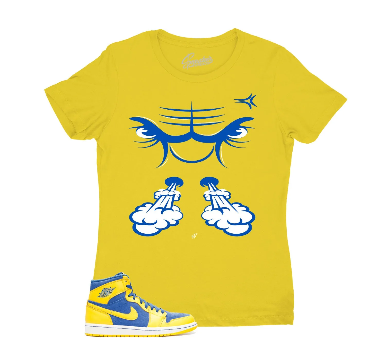 Womens Laney 1 Shirt - Raging Face - Yellow