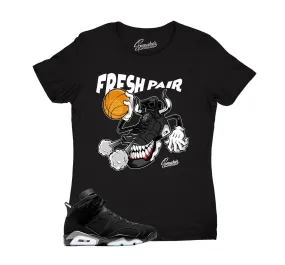 Womens Metallic Silver 6 Shirt - Fly Kicks - Black