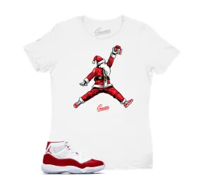 Womens Varsity Red 11 Shirt - Air Santa - White