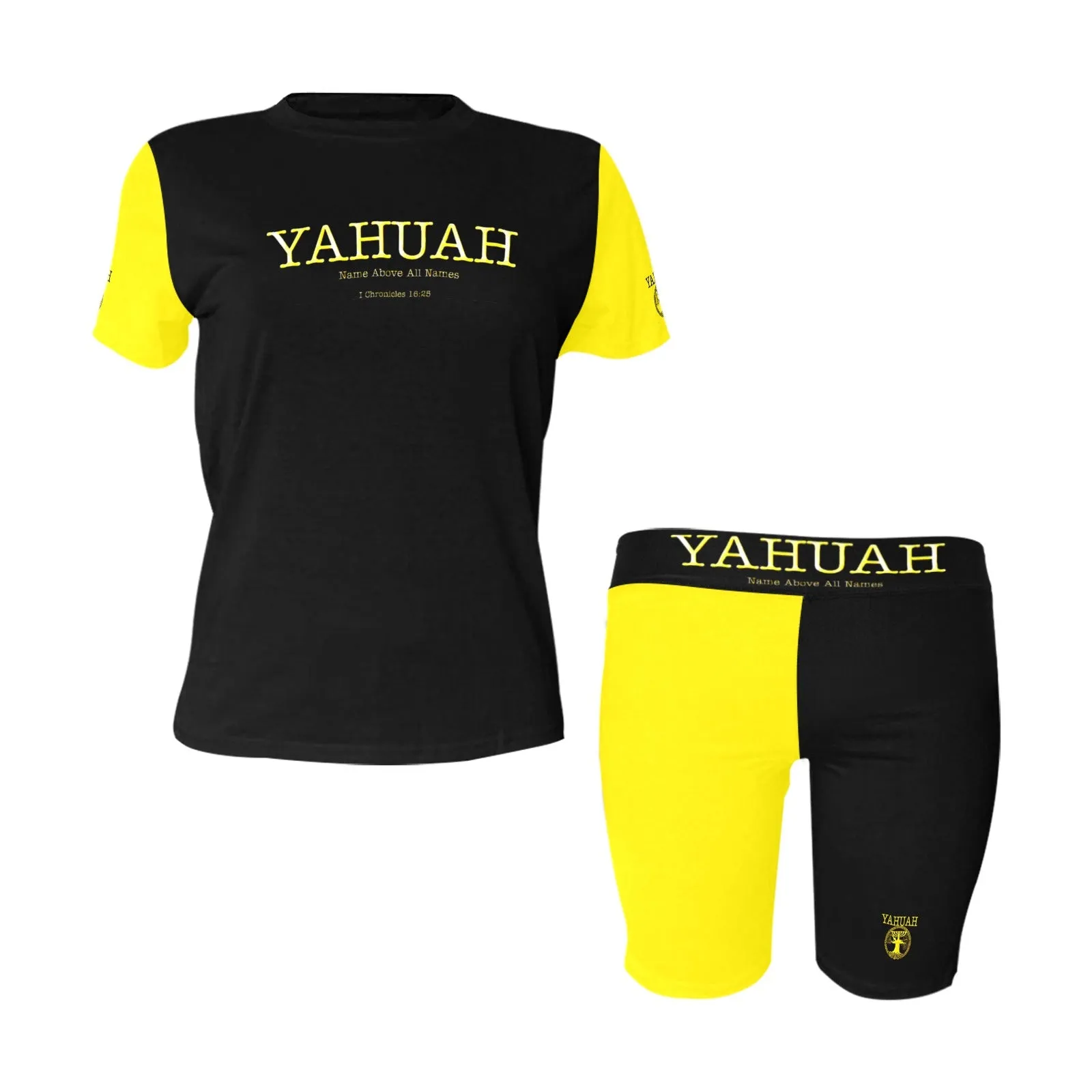 Yahuah-Name Above All Names 02-02 Designer Yoga Shorts Set